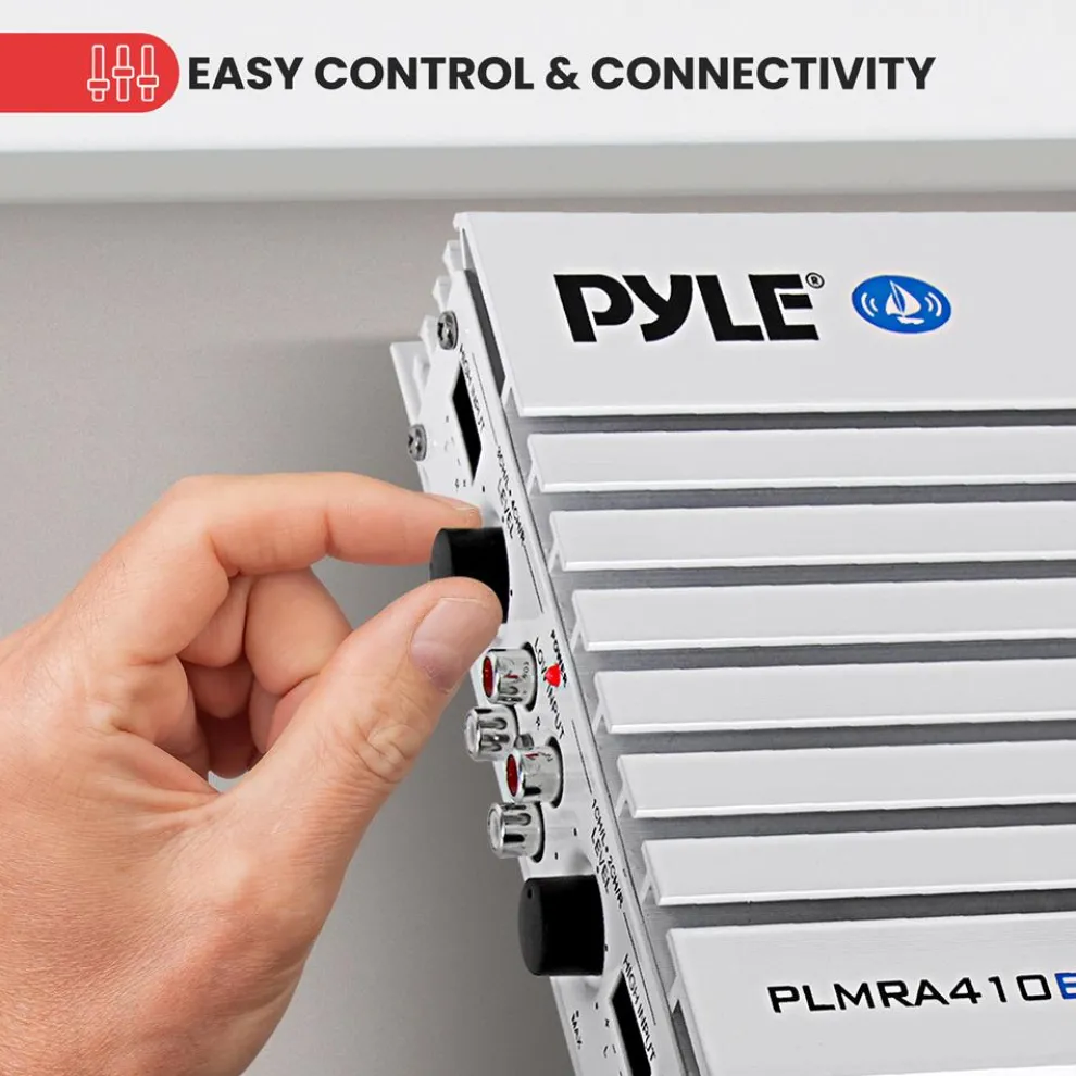 2.1 Bluetooth Marine Amplifier - Waterproof 400W Dual MOSFET, Black