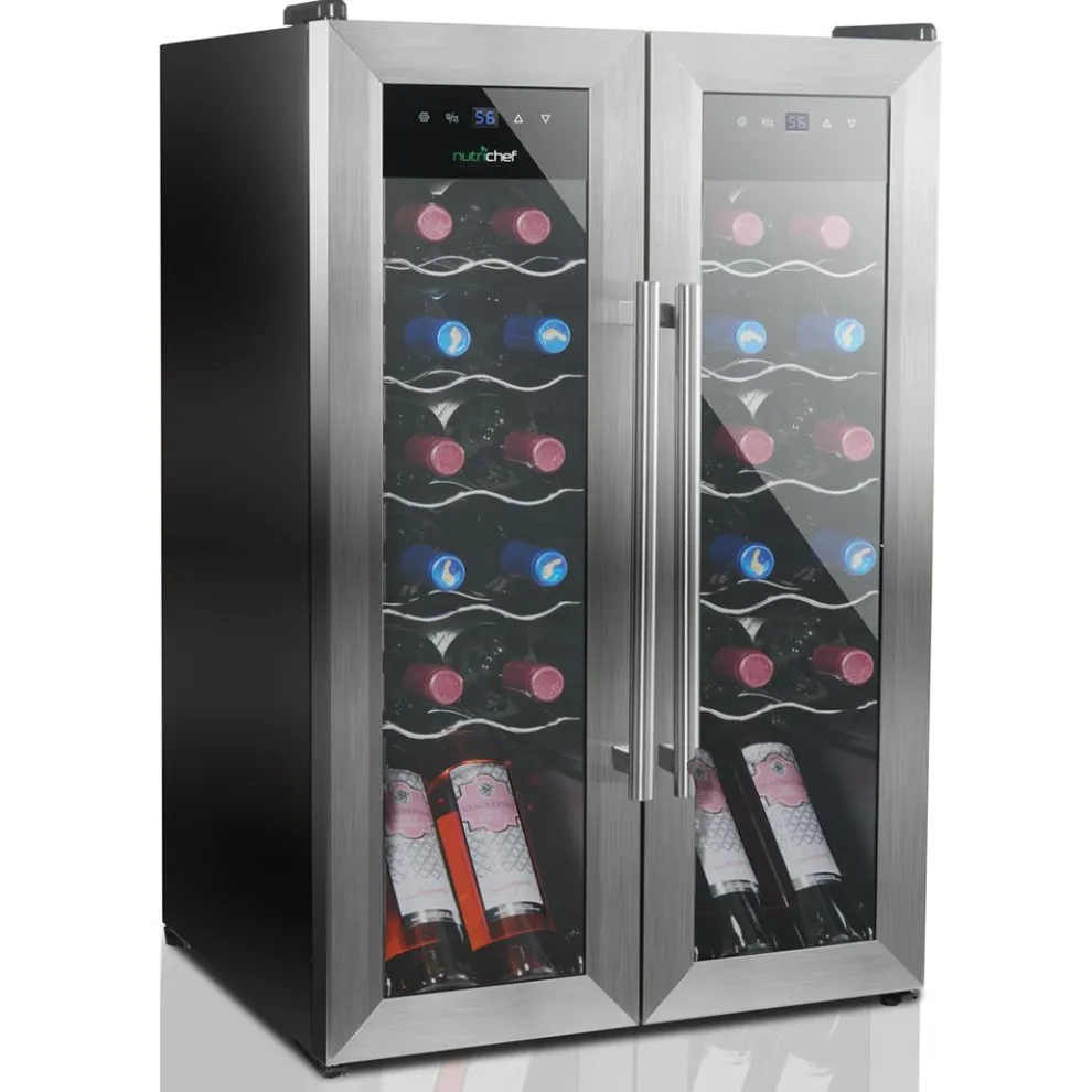 24 Bottle Wine Cooler - Quiet Compressor, Stainless Steel Door