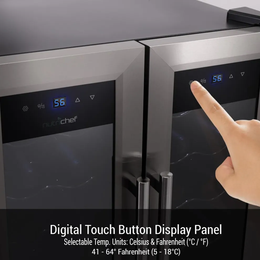 24 Bottle Wine Cooler - Quiet Compressor, Stainless Steel Door