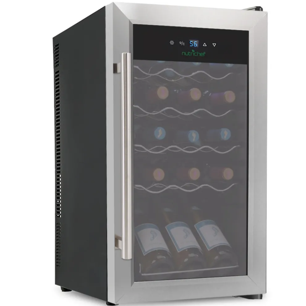 15 Bottle Wine Fridge, Adjustable Temp, Stainless Steel Door, Quiet Operation