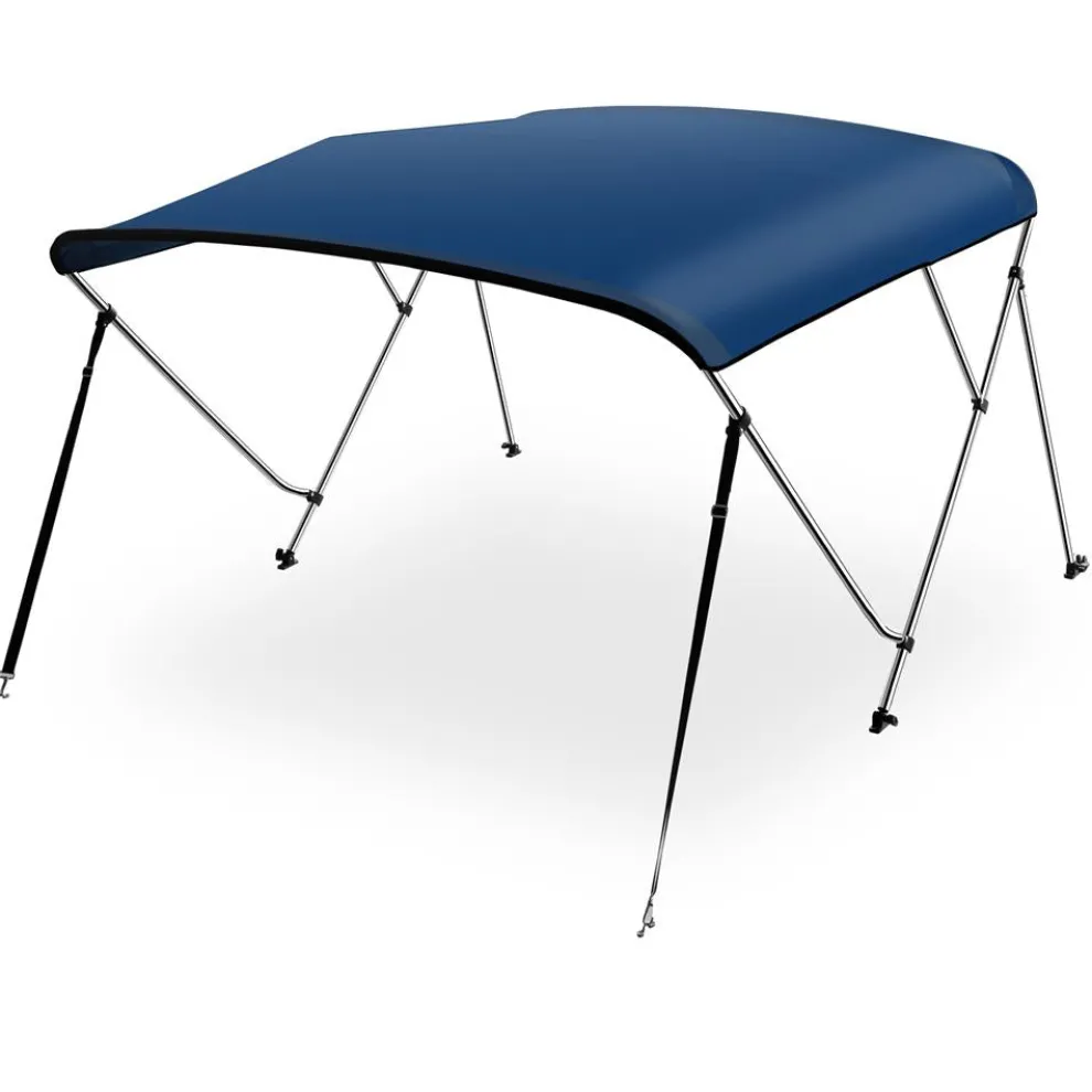3 Bow Bimini Top Boat Cover, Waterproof 600D Canvas, Navy Blue