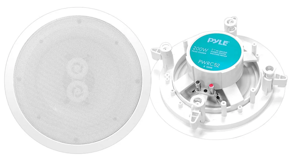 5.25" Ceiling Wall Speaker - Weatherproof, 200W, Easy Install, White