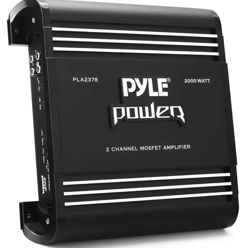 2 Channel Car Amplifier 2000W Bridgeable MOSFET Silver RCA Inputs