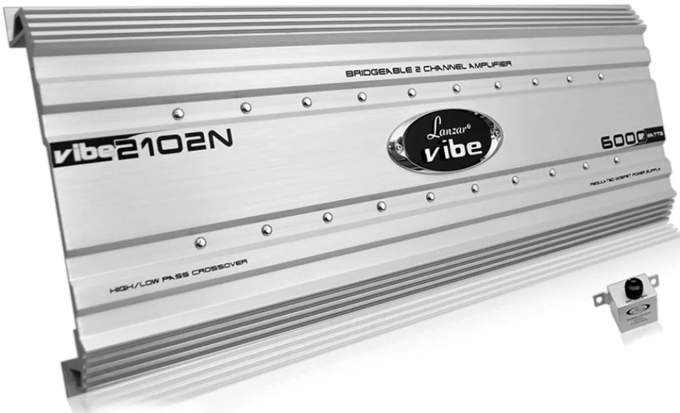 2 Channel Car Amplifier 6000W Bridgeable MOSFET w/Bass Control
