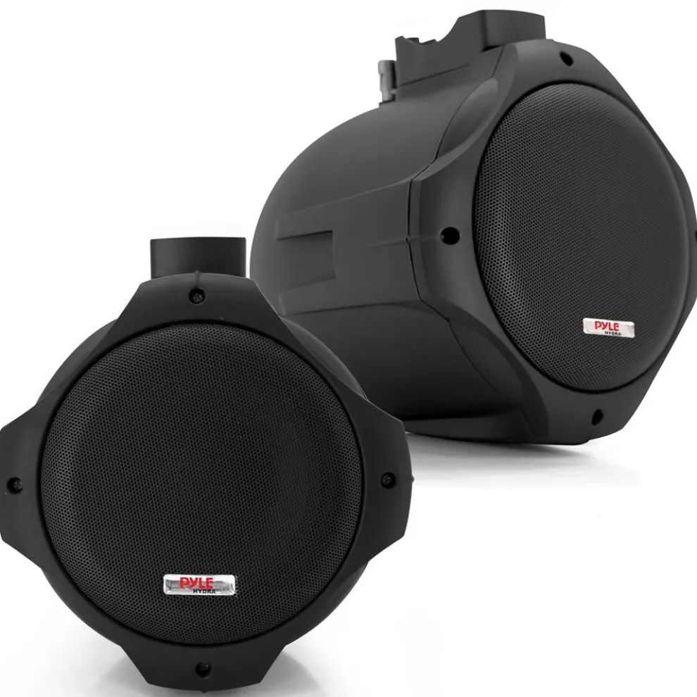 8" Dual Marine Speakers, 300W Waterproof, Poly Mica Cone, Black