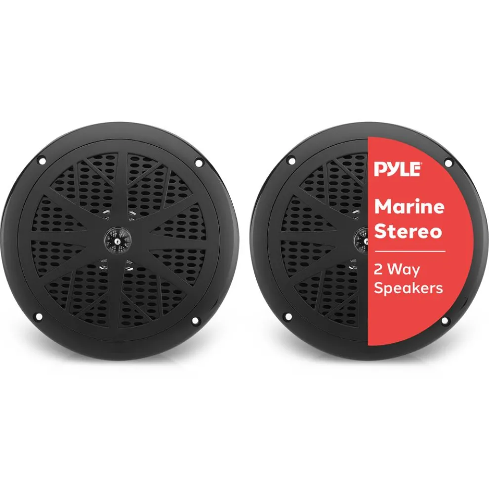 6.5" Dual Marine Speakers Waterproof 120W Polypropylene Cone