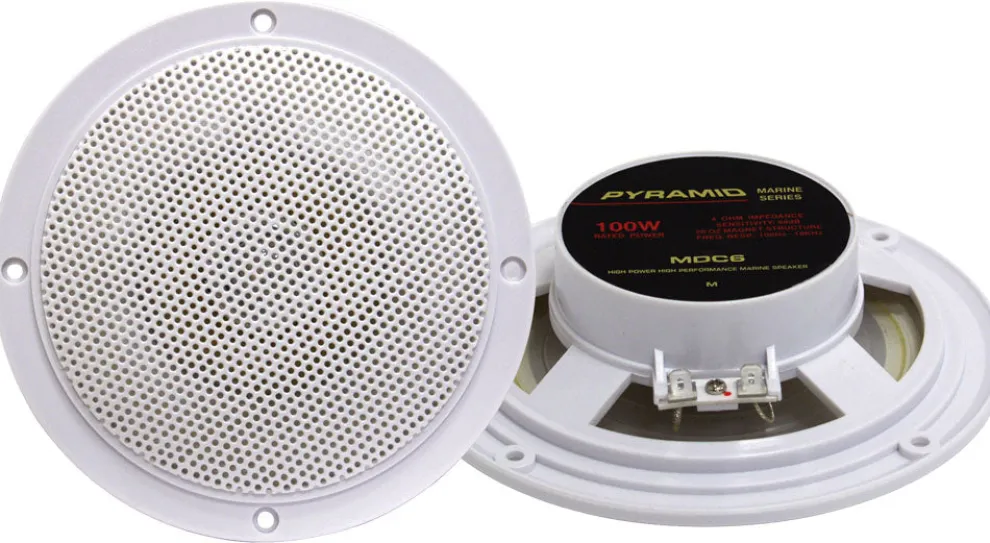 5.25" Dual Marine Speakers 100W Waterproof Weatherproof White