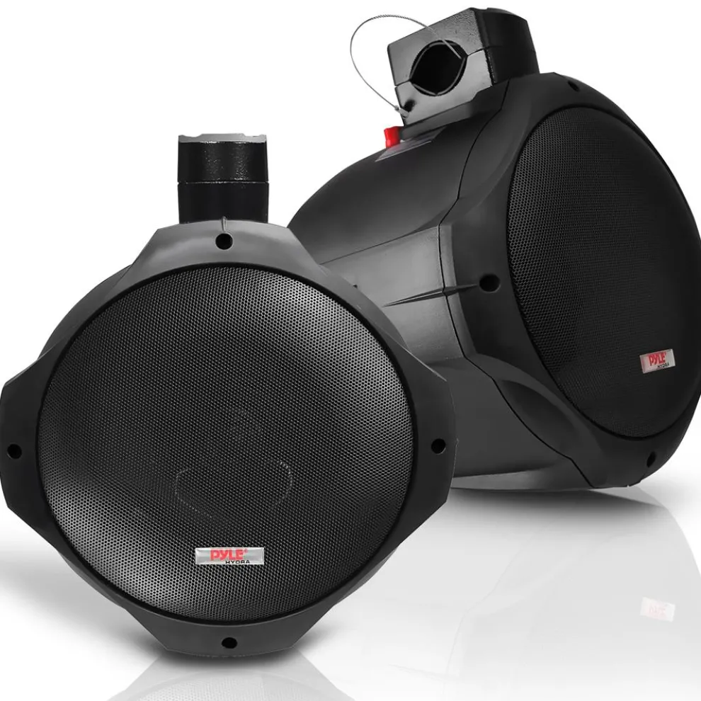 6.5" Dual Marine Speakers, 200W Waterproof, Poly Mica Cone, Black