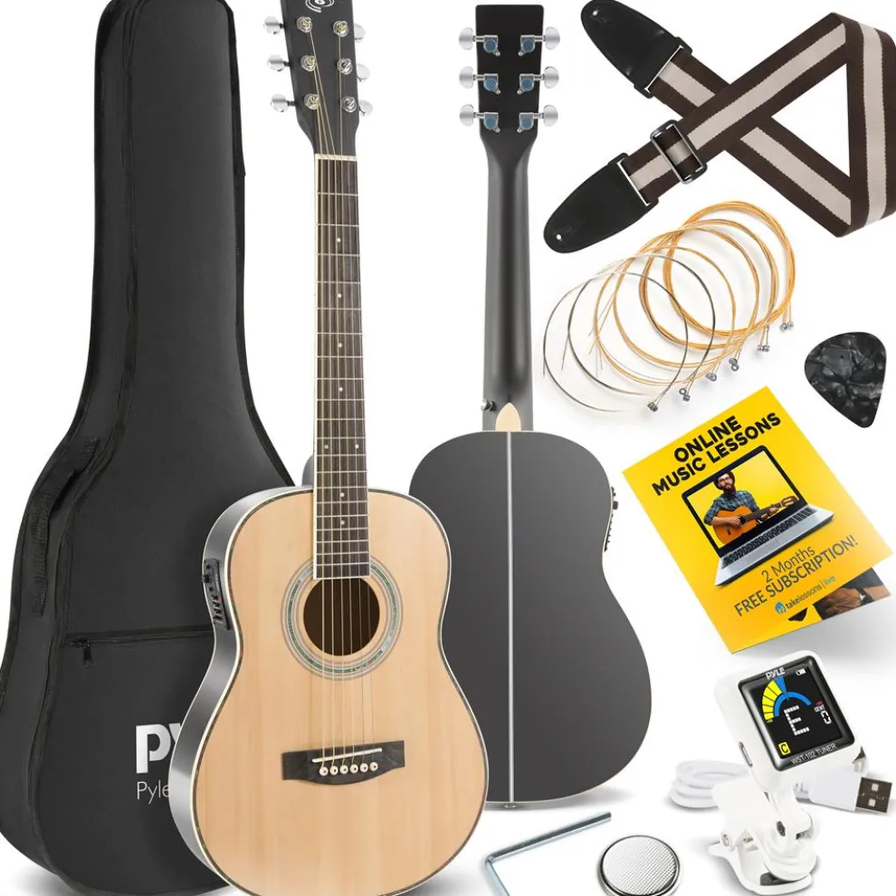 34" Electric Acoustic Guitar, Enhanced Sound, Spruce Plywood, Natural Finish