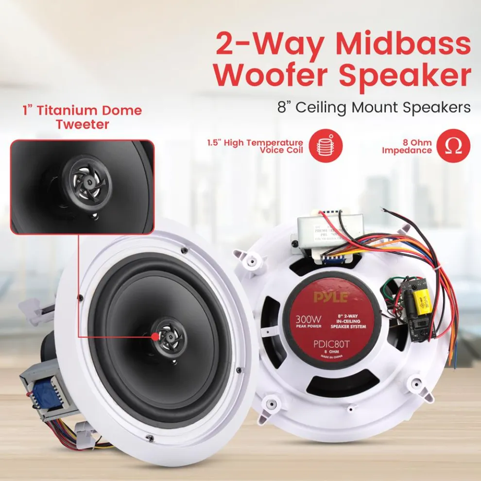 8'' Home In-Wall / Ceiling Speakers
