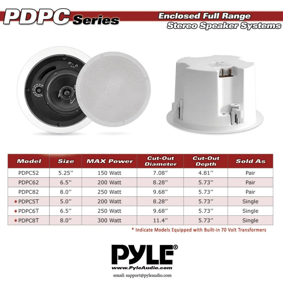 6.5'' In-Wall / Ceiling Speaker, 70V