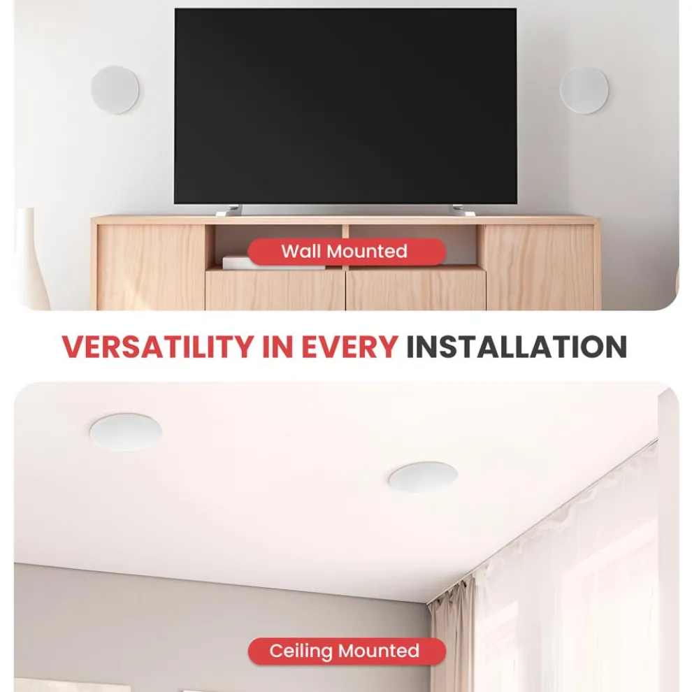 8’’ In-Wall/In-Ceiling 2-Way Speakers
