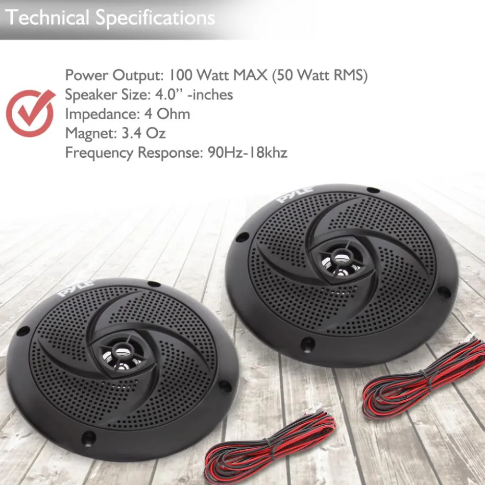 4'' Low-Profile Marine Grade Speakers
