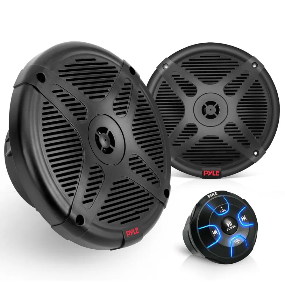 6.5" Marine Speakers Kit Waterproof Bluetooth Control 600W White