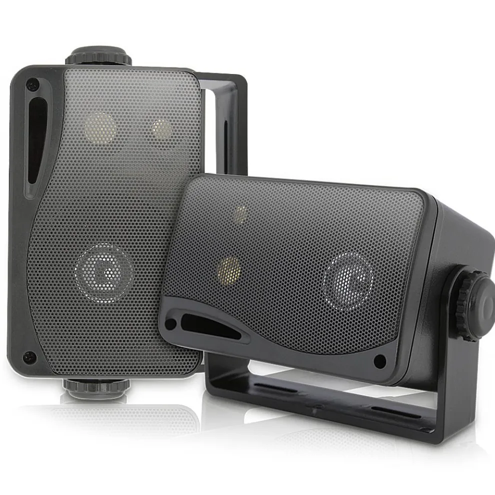 3.5" Marine Speakers, Waterproof, Aluminum Woofer, 200W, Black