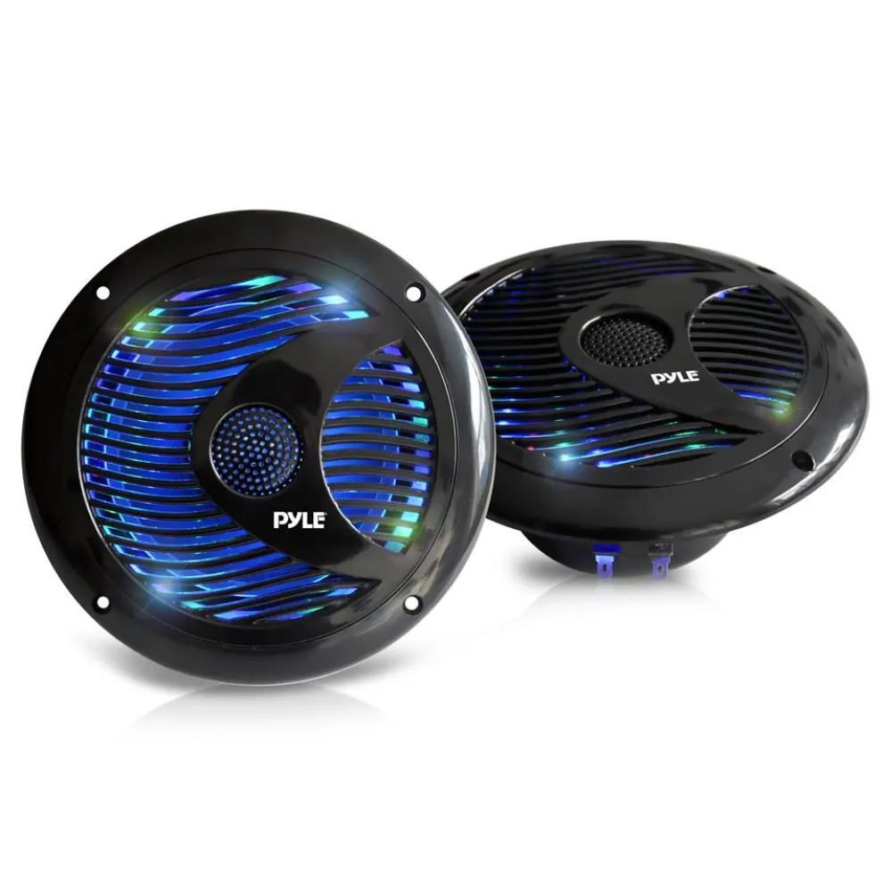 6.5" Marine Speakers Waterproof 150W LED Lights Polypropylene Cone