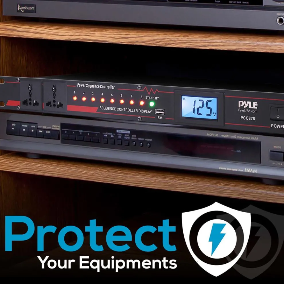 10 Outlet Power Sequencer Conditioner - 2000W, LCD Display, Rack Mount