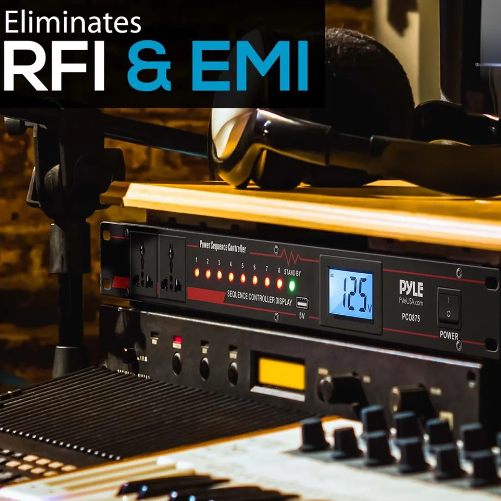 10 Outlet Power Sequencer Conditioner - 2000W, LCD Display, Rack Mount