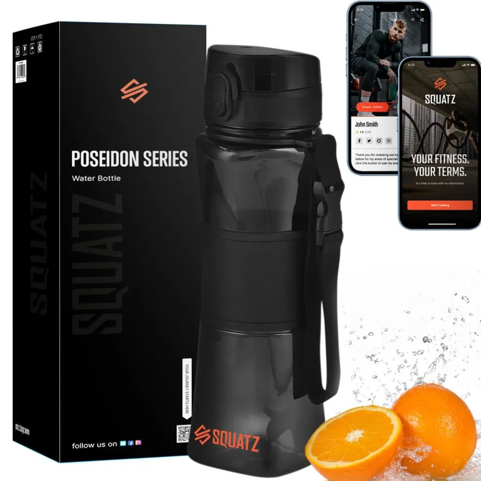 24 Oz Water Bottle Leakproof Tritan with Shaker Ball & Infuser Strainer