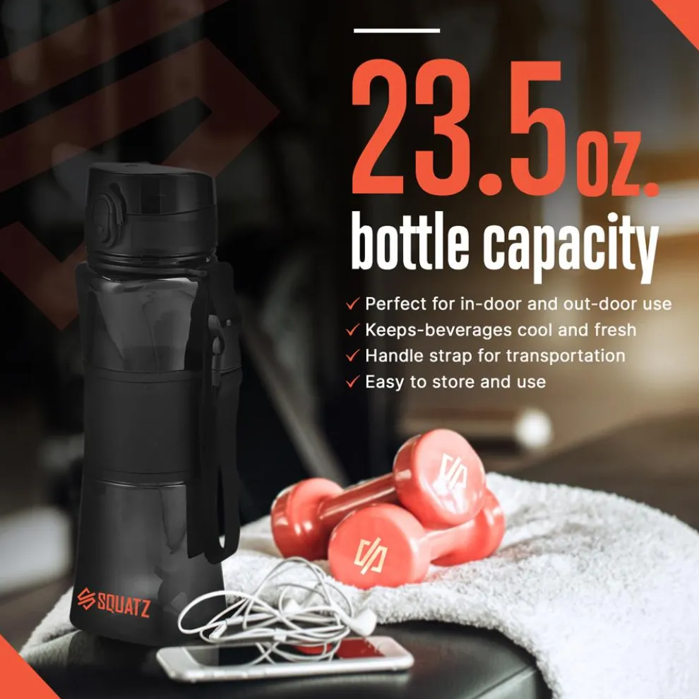 24 Oz Water Bottle Leakproof Tritan with Shaker Ball & Infuser Strainer