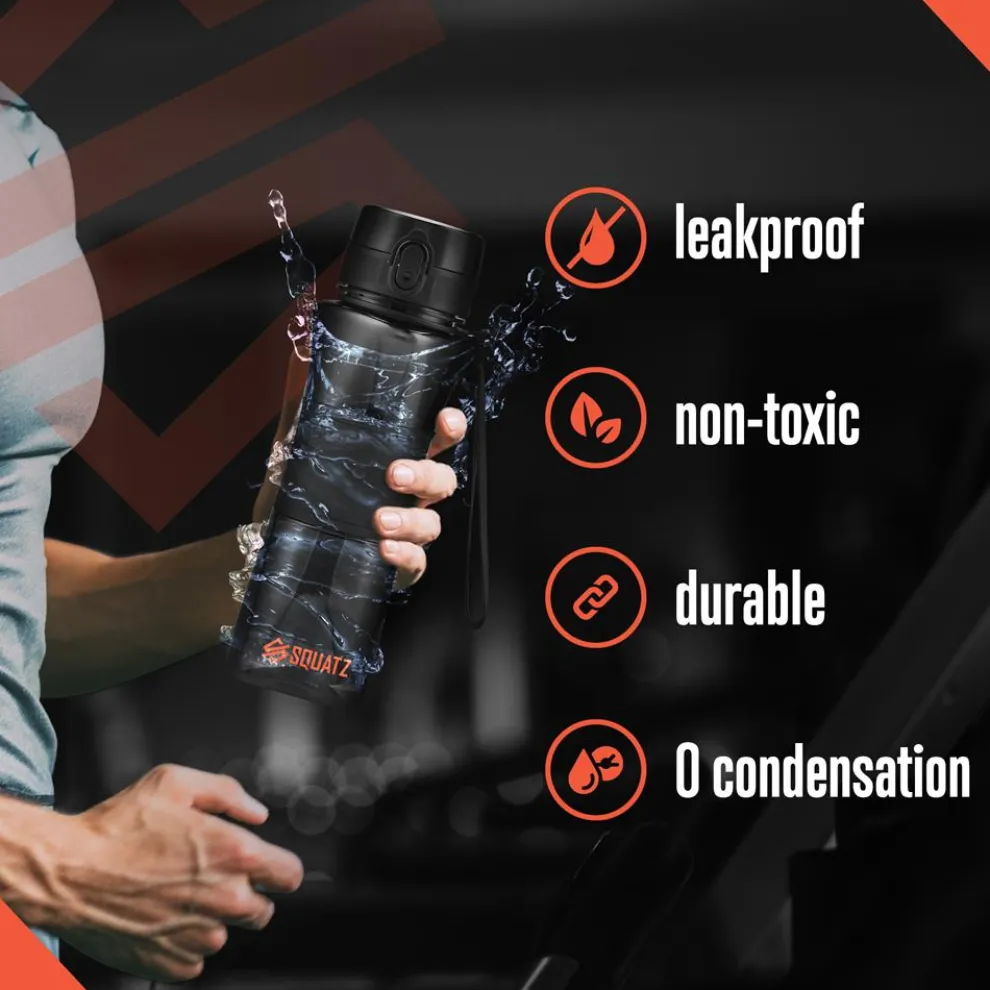 24 Oz Water Bottle Leakproof Tritan with Shaker Ball & Infuser Strainer