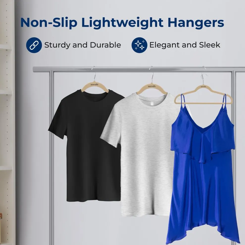 10 Pack Velvet Hangers - Non-Slip, Space-Saving, 360° Swivel, Ivory