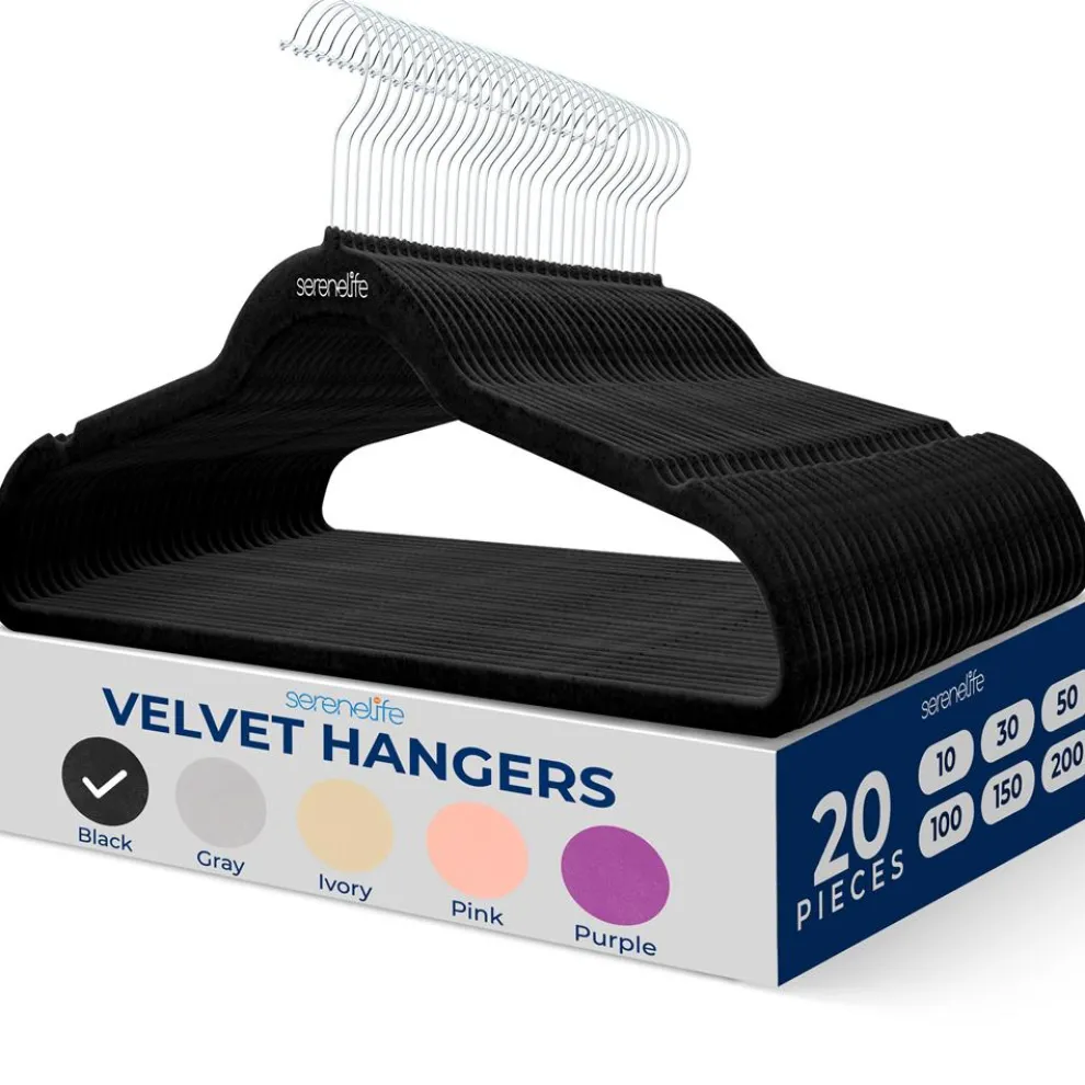 20 Pack Velvet Hangers - Non-Slip, Space-Saving, 360¬∞ Swivel Hook