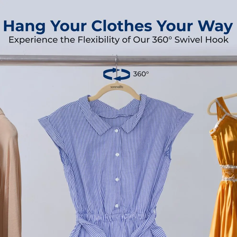 20 Pack Velvet Hangers - Non-Slip, Space-Saving, 360° Swivel, Ivory