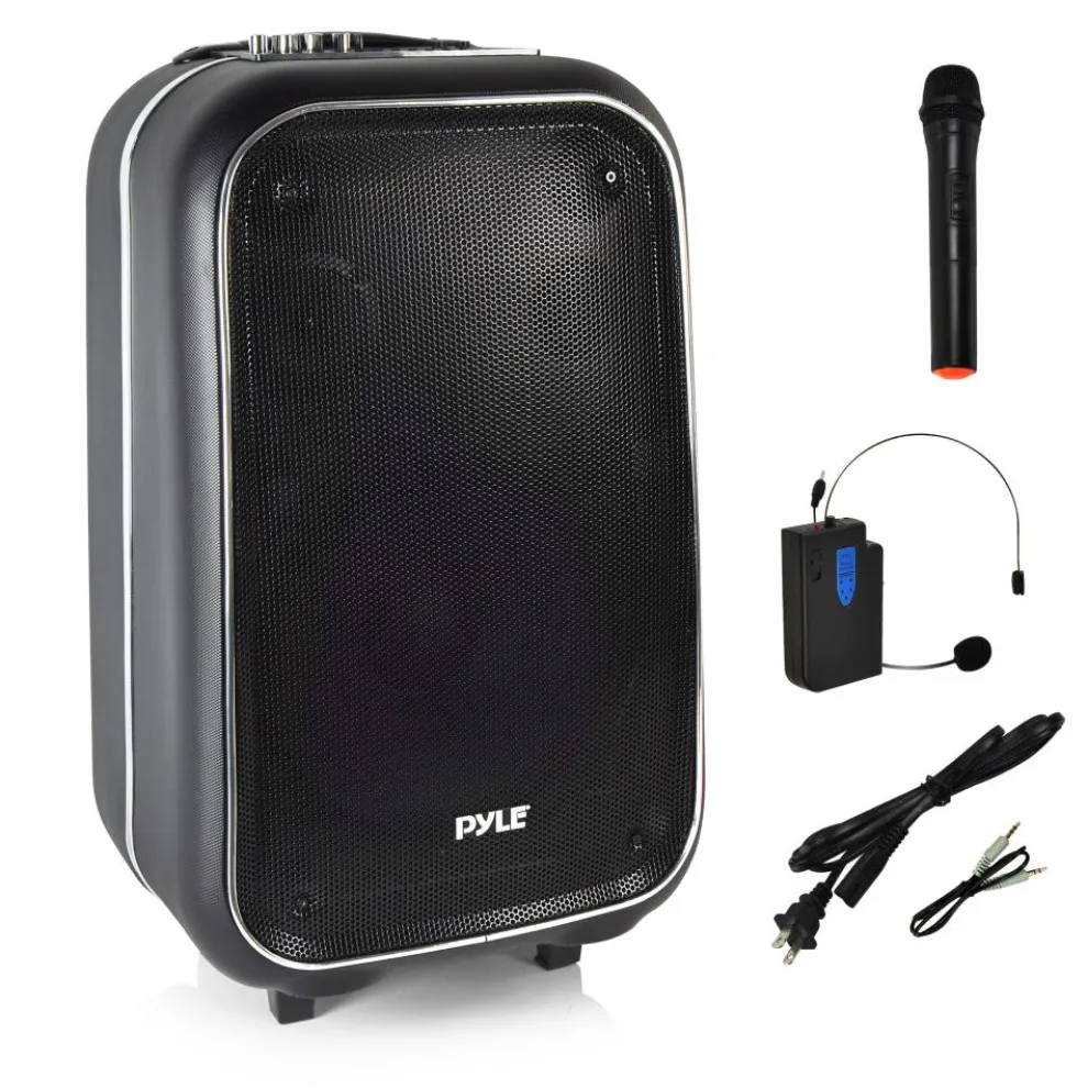 12" Portable Bluetooth Karaoke Speaker, Rechargeable Battery, FM Radio