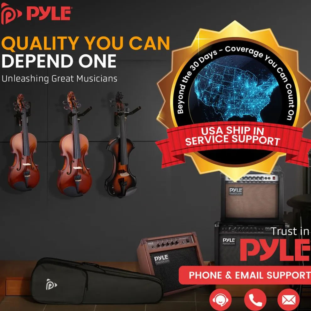 1/2 Size Violin Starter Kit, Ready to Play, Wood Grain, Includes Case & Bow