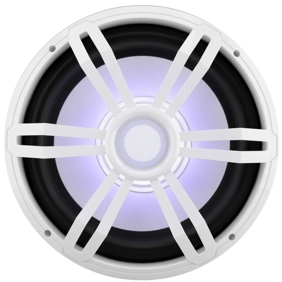 12" Slim Marine Subwoofer 500W Waterproof RGB Lights White