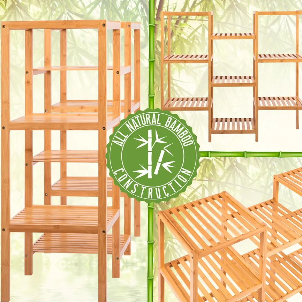 9 Tier Bamboo Plant Stand - Space-Saving, Durable, Water-Resistant