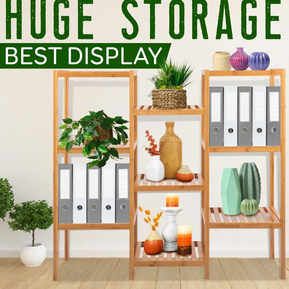 9 Tier Bamboo Plant Stand - Space-Saving, Durable, Water-Resistant