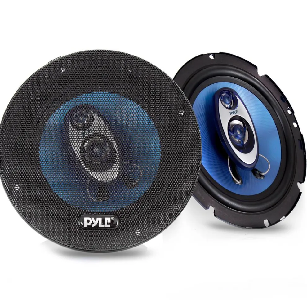 6.5" 360W Car Speakers, Butyl Rubber, Blue Poly Cone