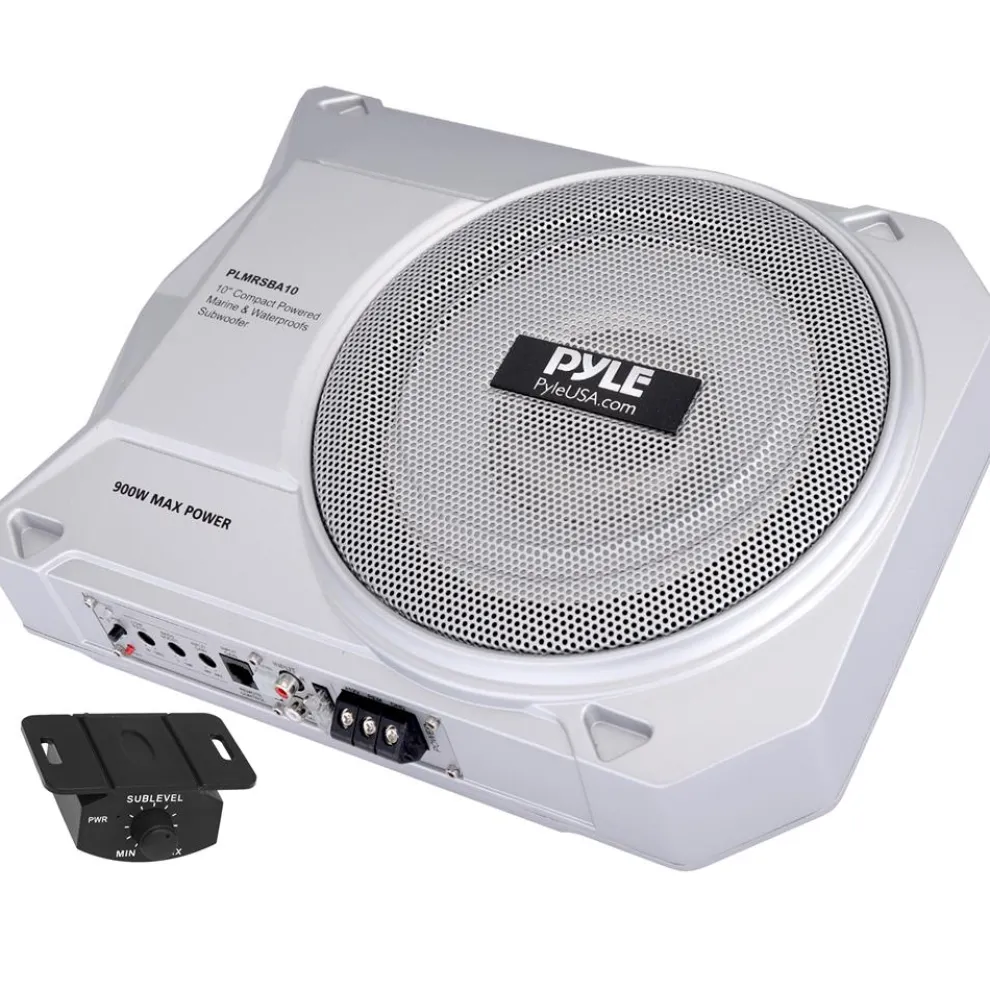 10" 900W Low-Profile Marine Subwoofer System with Built-In Amp