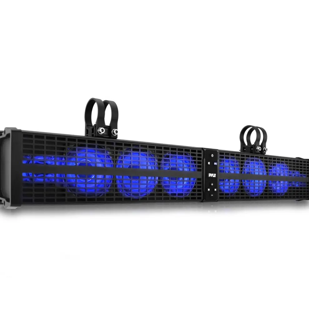 32" Waterproof Soundbar - Bluetooth Streaming, LED Lights, Marine Rated