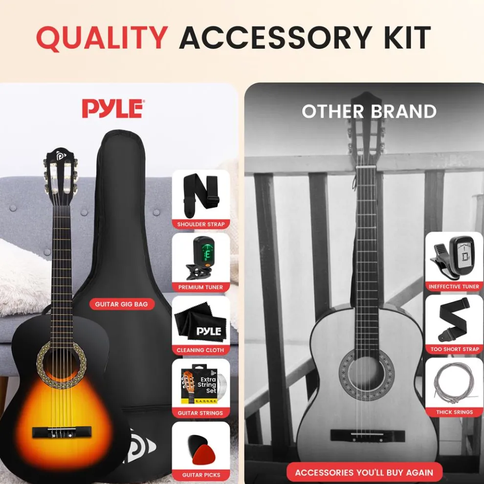 Acoustic Guitar Kit, Beginner-Friendly, 30
