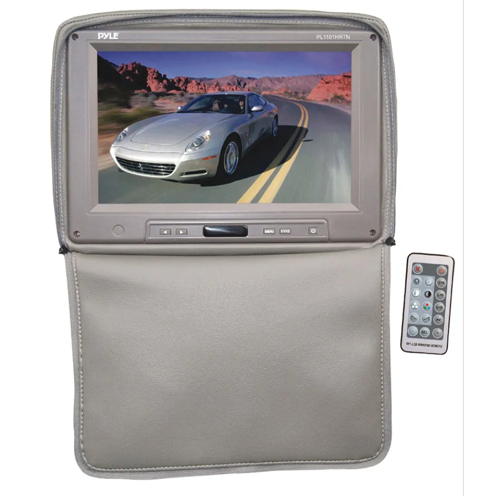 Adjustable Headrest 11" Monitor Built-In IR Transmitter Tan