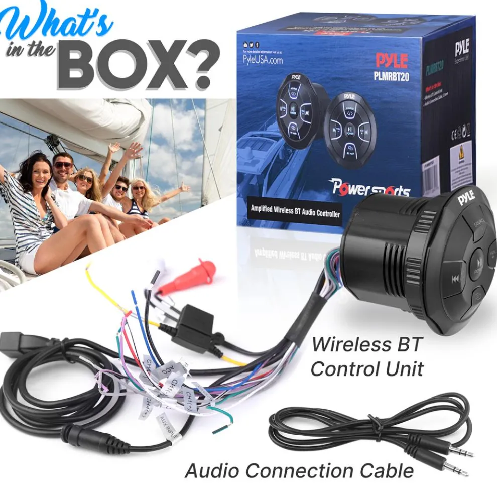 Amplified Marine Audio Controller 300W Waterproof Wireless BT Receiver