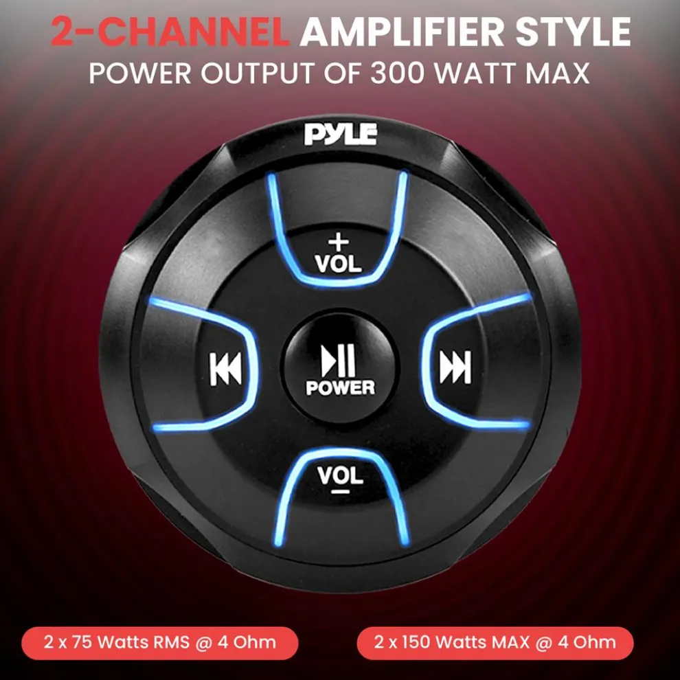 Amplified Wireless Audio Controller 300W Waterproof Marine Receiver