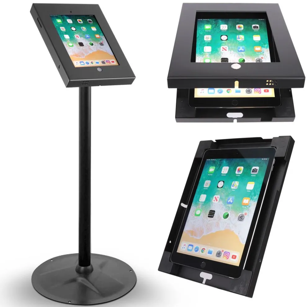 Anti-Theft iPad Kiosk Stand - Secure Aluminum, 37.8" Pole, Tamper-Proof