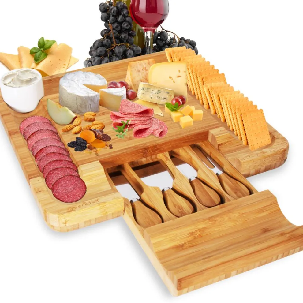 Bamboo Cheese Board & Cutlery Set