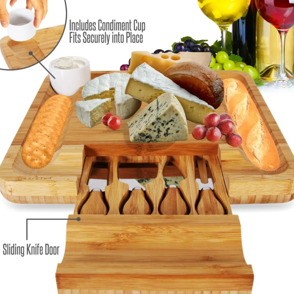 Bamboo Cheese Board & Cutlery Set