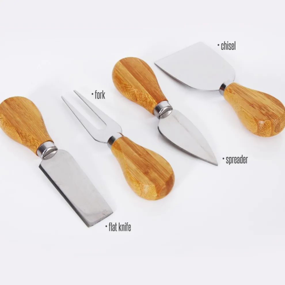 Bamboo Cheese Board & Cutlery Set