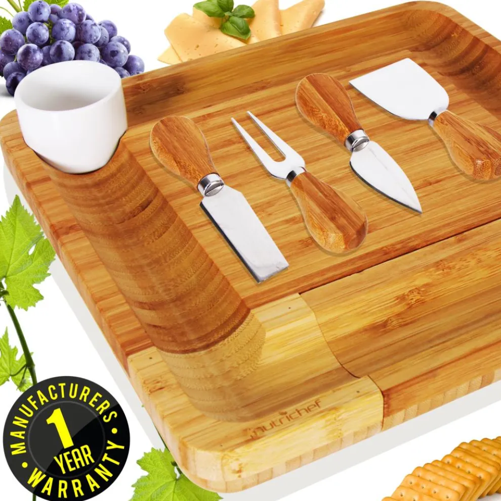 Bamboo Cheese Board & Cutlery Set