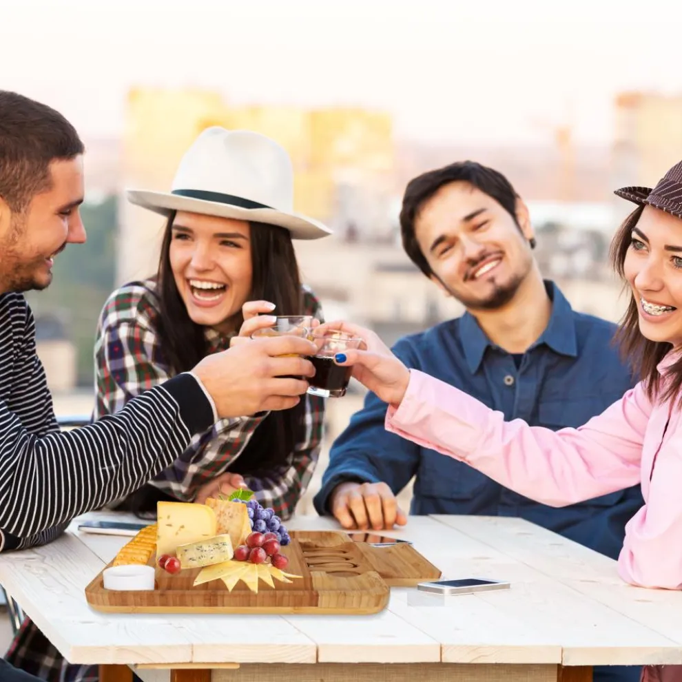 Bamboo Cheese Board & Cutlery Set