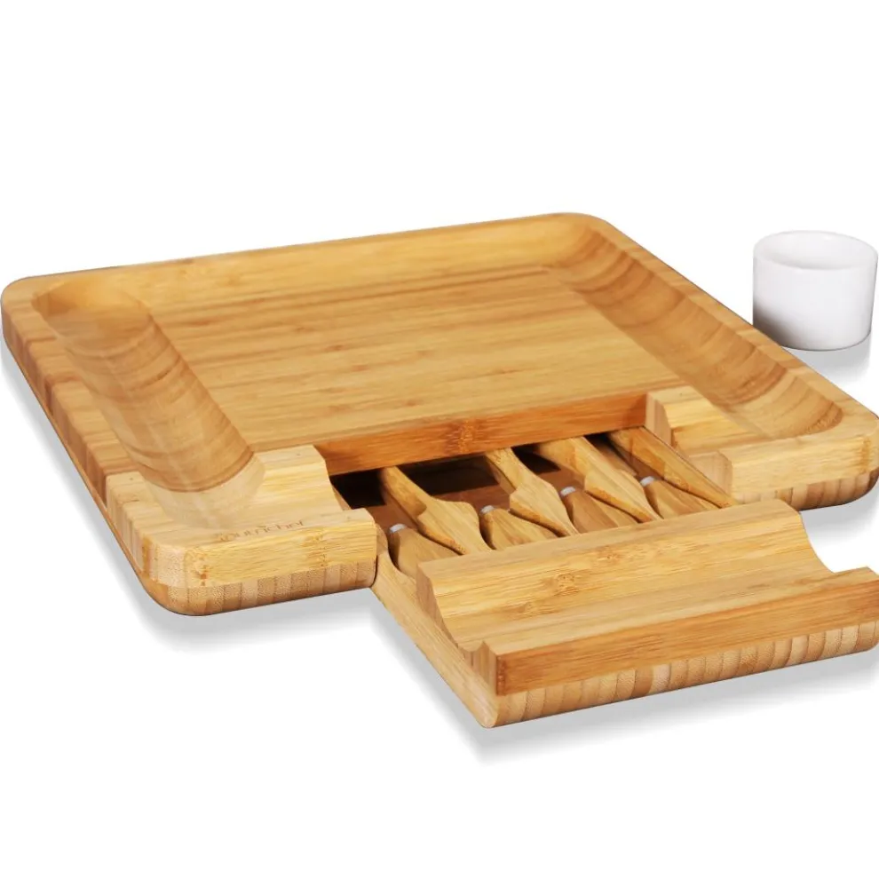 Bamboo Cheese Board & Cutlery Set