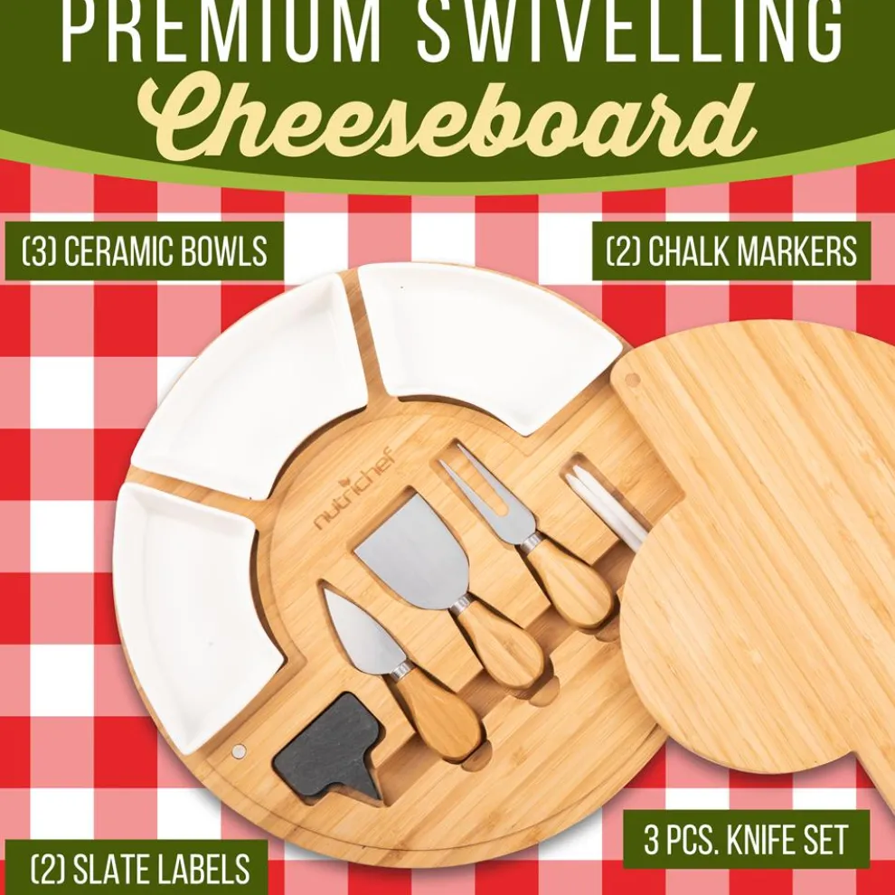 Bamboo Cheese Board Set, Extra Large, 13