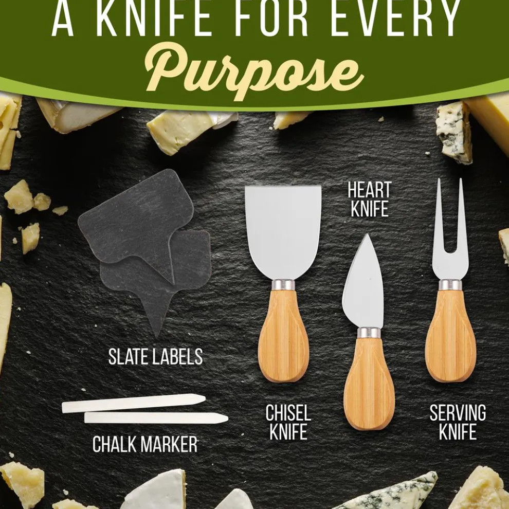 Bamboo Cheese Board Set, Extra Large, 13