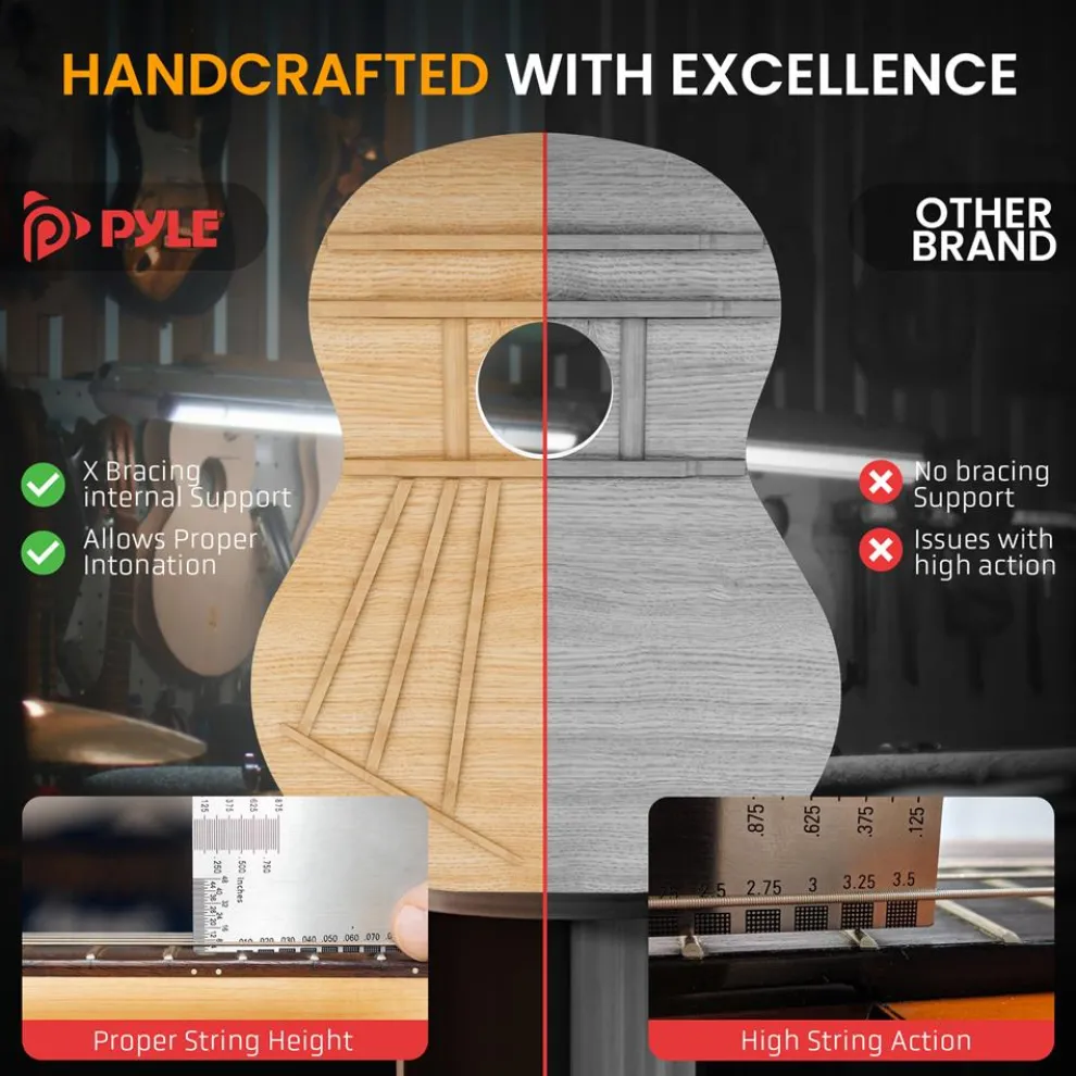 Beginner Acoustic Guitar Kit, Warm Sound, Nylon Strings, 36